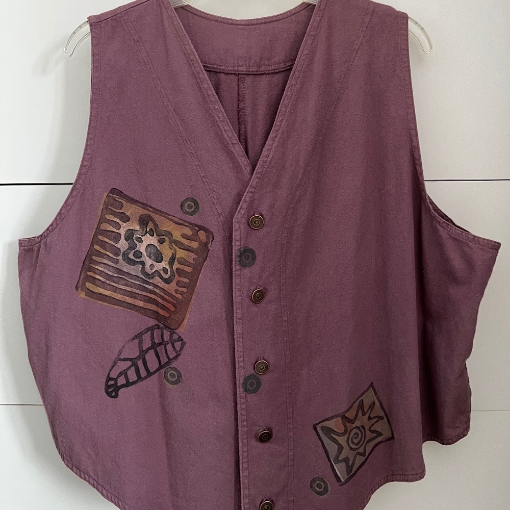 Blue Fish Clothing - Invention Vest - Denim - Summer 1995 - hand printed